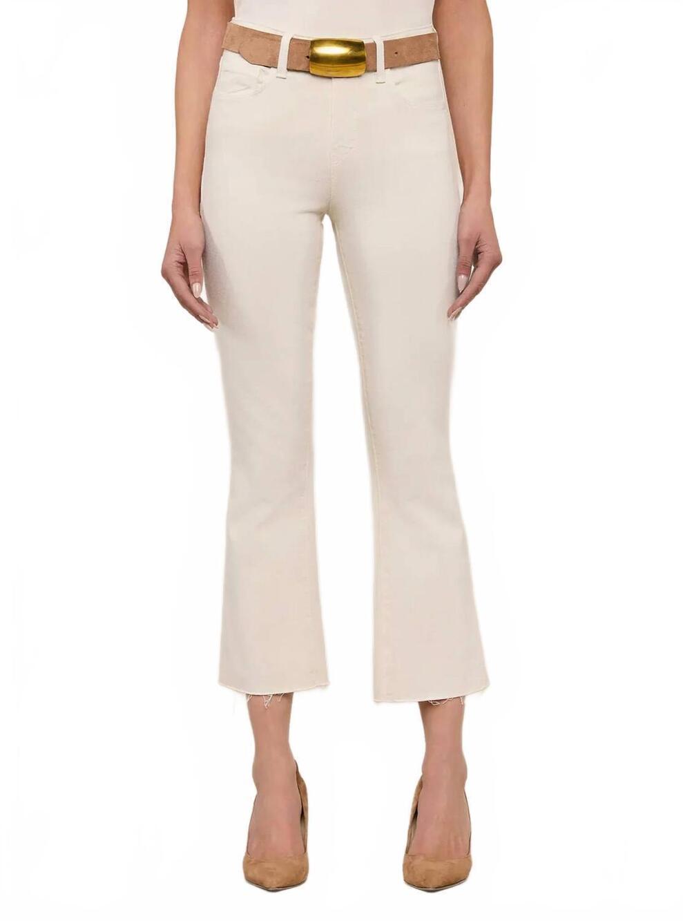 NEW L'AGENCE kendra cropped flare jean in vintage white - Picture 3 of 7